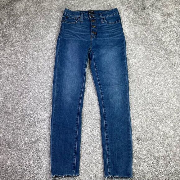 J. Crew Factory Jeans Women's 26 Blue Skinny High Rise Dark Denim AG926 - Picture 1 of 12